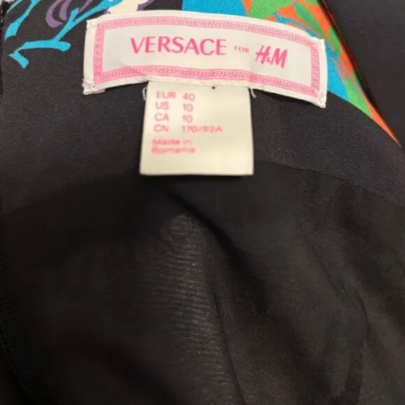 VERSACE for H&M•2011 collection cherry blossom color block dress - Picture 9 of 9